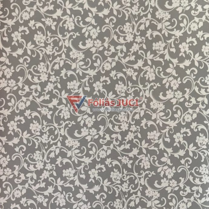 Szürke Virágos Indák Öntapadós Fólia (2 m x 45 cm)