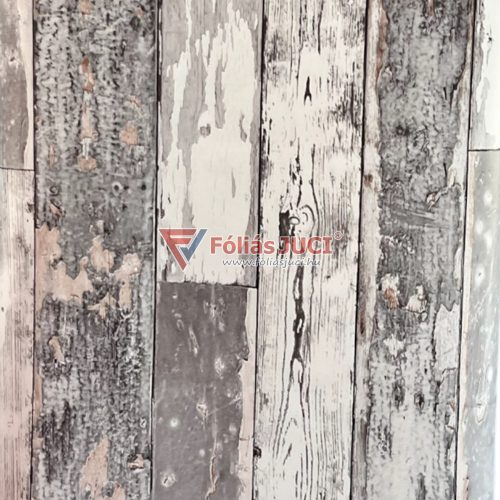 Festett Sötétszürke kopott Fahatású Öntapadós Fólia (2 m x 67,5 cm)