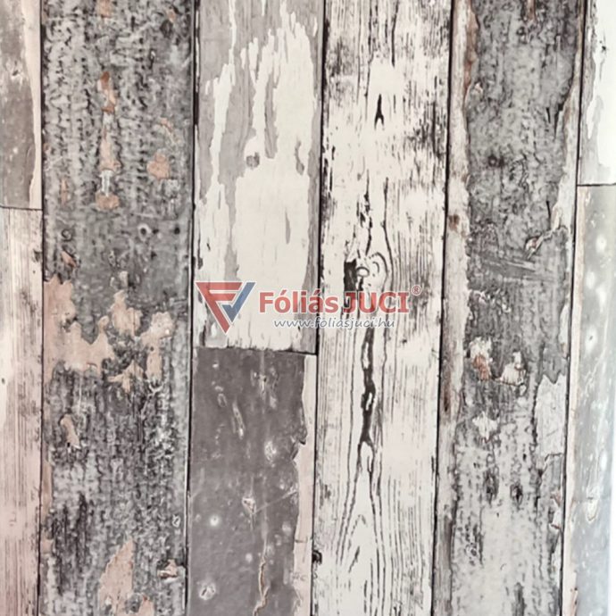 Festett Sötétszürke kopott Fahatású Öntapadós Fólia (2 m x 67,5 cm)