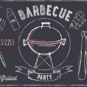   Kerti party (Barbecue schiefer) Tányéralátét (29 cm x 44 cm )