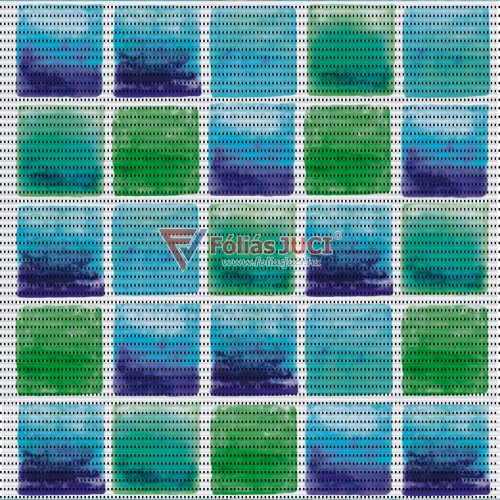 Kék-Zöld kocka (Vigo) Fürdőszoba szőnyeg (50 cm x 80 cm )