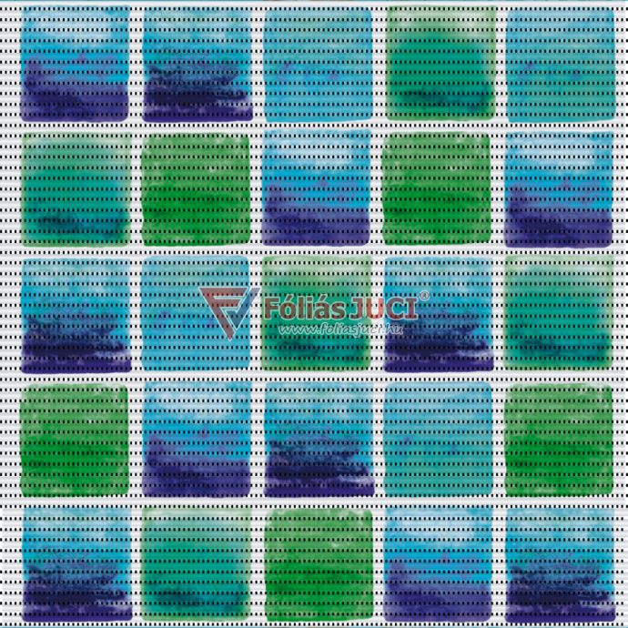 Kék-Zöld kocka (Vigo) Fürdőszoba szőnyeg (50 cm x 80 cm )