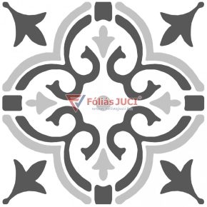   Stencil minta szürke (Stencil Motif grey) Öntapadós padló ( 1 m2 - 30,5 cm x 30,5 cm - 11 db / doboz)