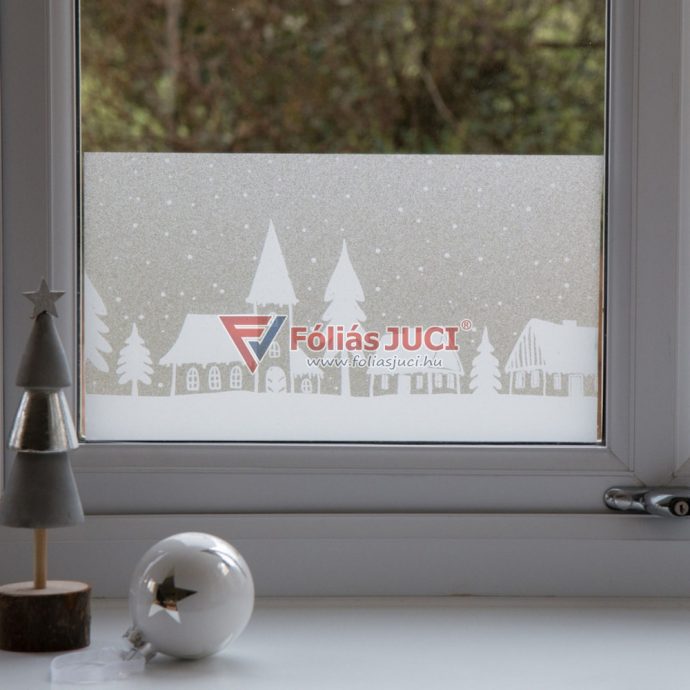 Téli hangulat ablakfólia - Házikók