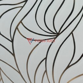   Fehér Hosszúkás Levelek Ragasztó Nélküli Standard Ablakfólia (Antwerpen Weiss) (1,5 m x 45 cm)
