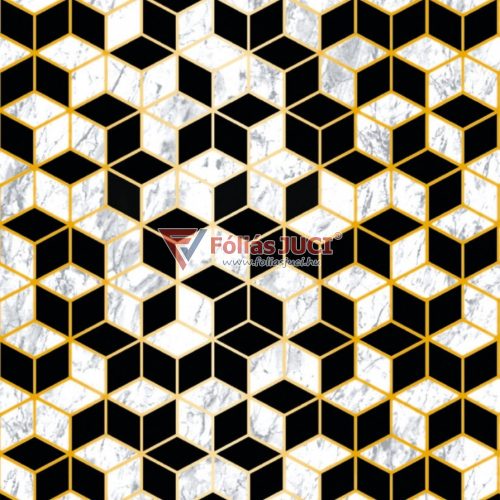 Fekete Arany Geometria Öntapadós Fólia 1(Coppas) (1,5 m x 67,5 cm)