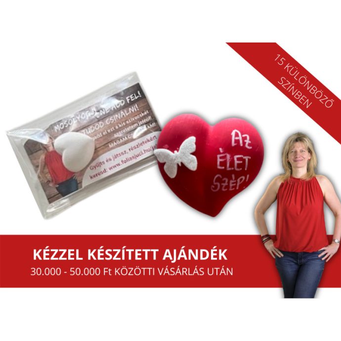 PIROS, KÉZZEL KÉSZÍTETT FESTETT SZÍVEK (AJÁNDÉK 30.000 - 50.000 Ft KÖZÖTTI VÁSÁRLÁS UTÁN)
