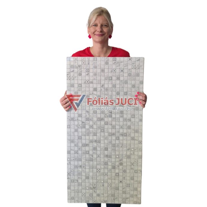 Szürke kő kockás Falpanel Konyhai 3D (96 cm x 48,5 cm )