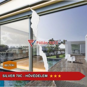 SILVER 70C 69% Hővédő ablakfólia (1,22 m x 1 m )