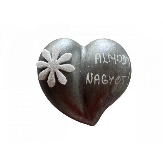 EZÜST, HASÍTOTT, KÉZZEL KÉSZÍTETT, FESTETT SZÍV (AJÁNDÉK 30.000 - 50.000 Ft KÖZÖTTI VÁSÁRLÁS UTÁN)