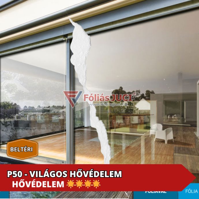 P50 - Solara Beltéri Világos 61% Hővédő ablakfólia (76 cm x 1 m )
