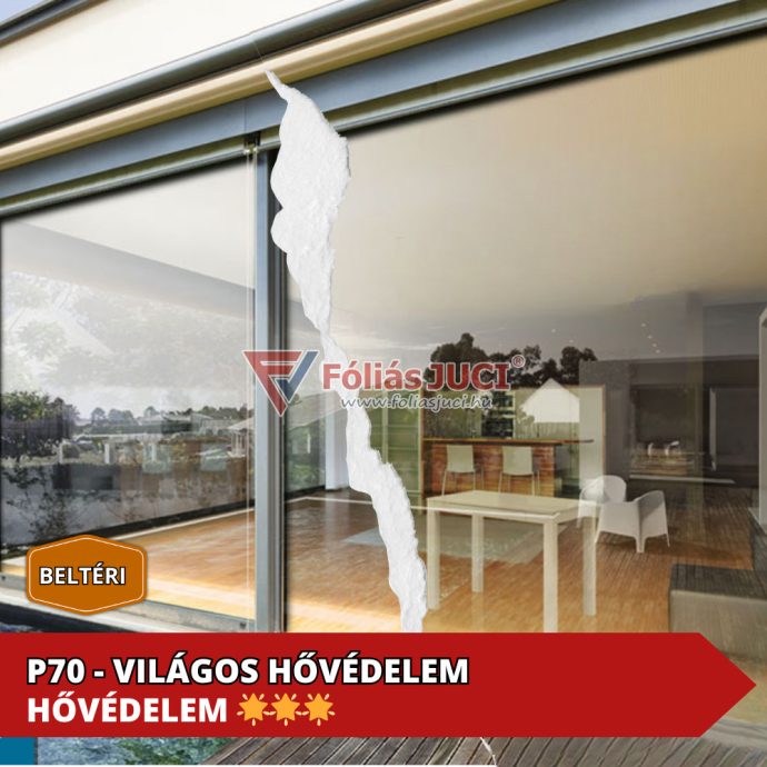 P70 - Solara Beltéri Világos 45% Hővédő ablakfólia (76 cm x 1 m )
