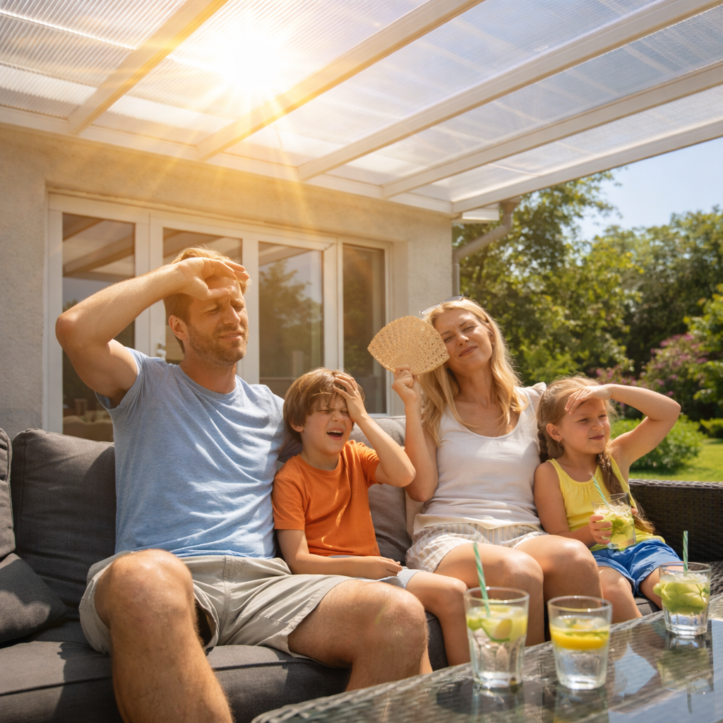 Polikarbonát tető hővédelem