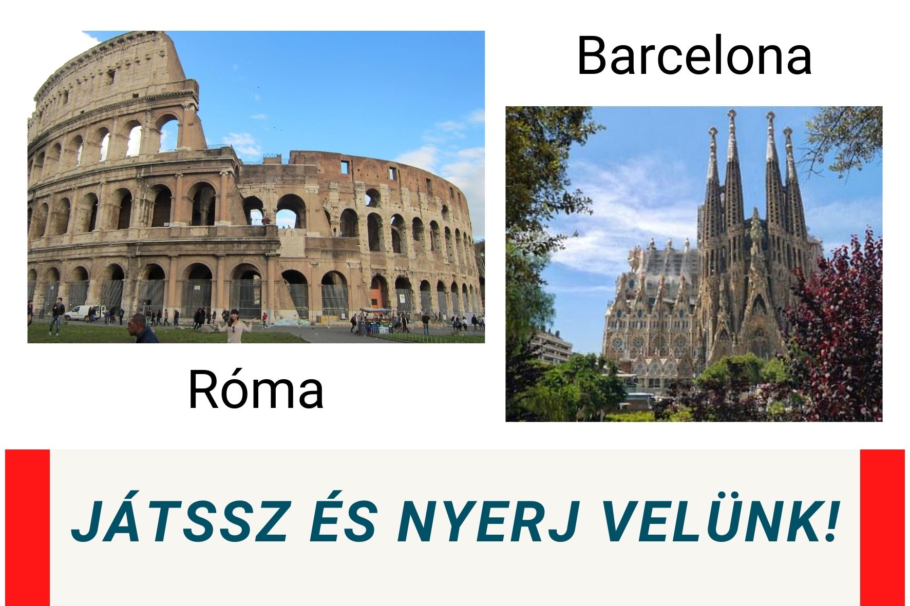 Római vakáció, Barcelona, Ajándék utalványok JÁTÉKSZABÁLYZAT